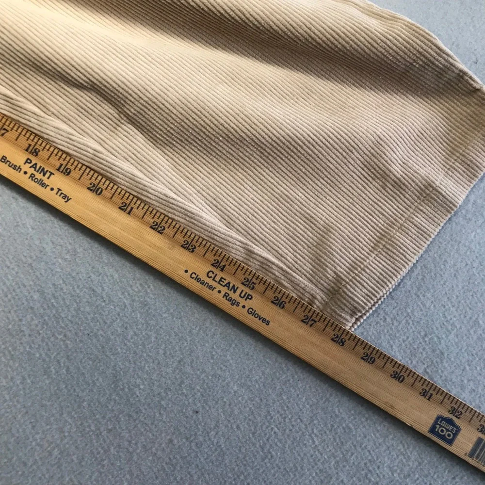 ASOS DESIGN Mens Corduroy Drawstring Pants Tan Beige Straight Leg Pockets L/XL